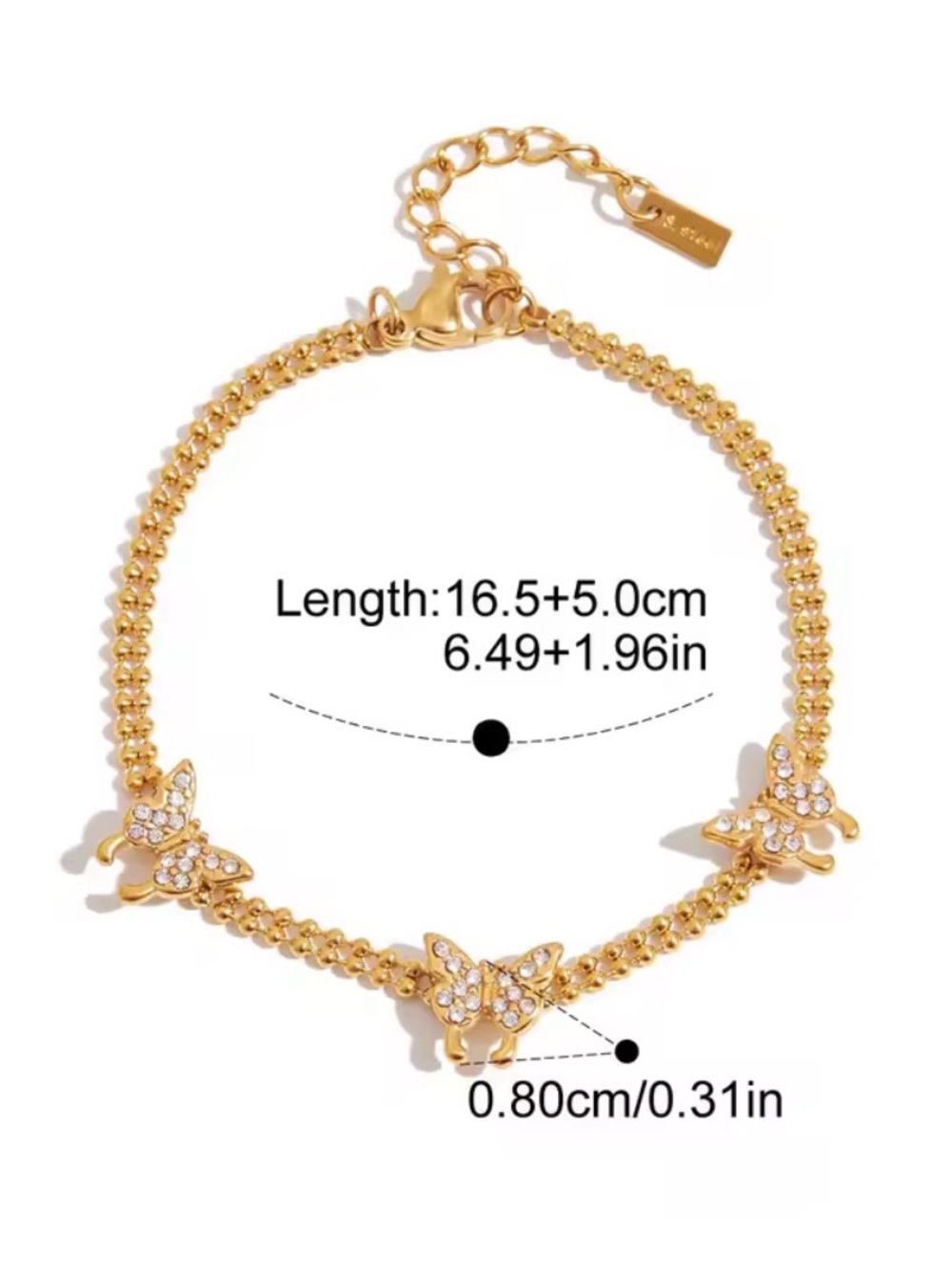Gold Butterfly Chain Bracelet - Women Jewelry